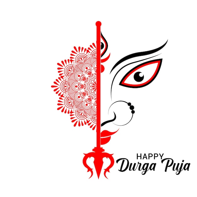 Foto happy durga puja illustration hintergrunddesign