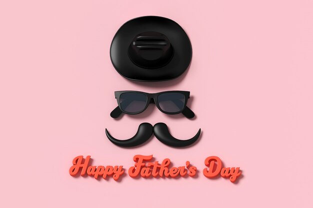 Happy father's day personagens tridimensionais para cartão