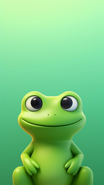 happy frog head cartoon minimalismus hd 8k hellgelb gradient hintergrund ar 16202880 sty