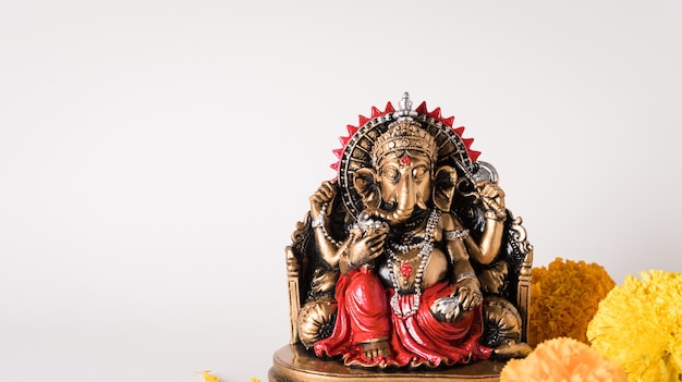 Happy Ganesh Chaturthi Festival Lord Ganesha Statue mit schöner Textur