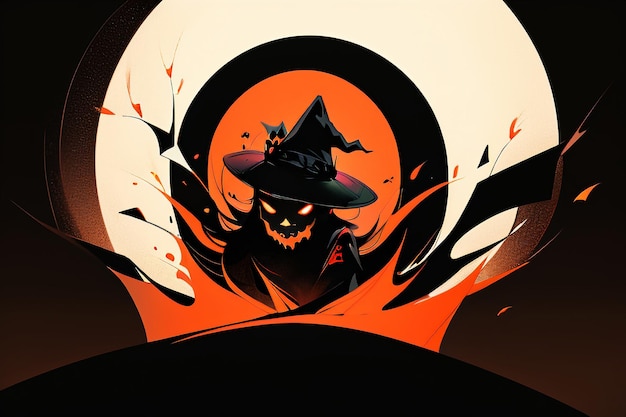 Happy Halloween Girl Event Hintergrund Tapete Werbeplakat Design Illustration Cartoon