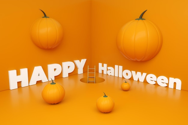 Happy Halloween-Inschrift im Raum