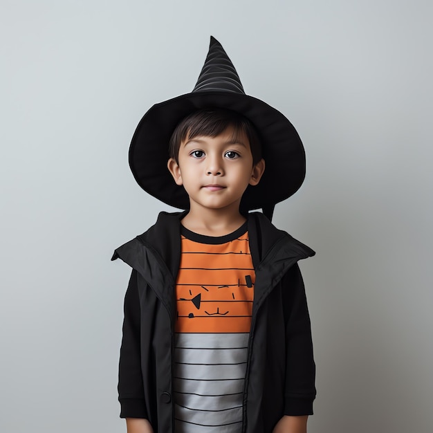 Happy Halloween Kid conceito um menino vestindo traje de Halloween