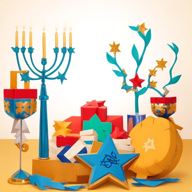 Foto happy hanukkah star david hintergrundbilder sammlungen niedliche tapeten ai generiert