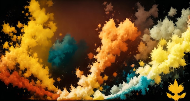 Happy Holi Color Splash Explosion von farbigem Pulverhintergrund Ai generiert