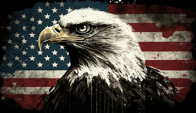 Foto happy independence day 4. juli urlaub weißkopfseeadler als emblem der vereinigten staaten von amerika