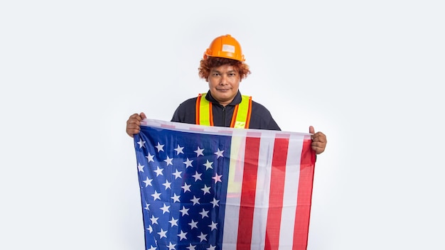 Happy Labor Day amerikanische Flagge und Labour-Mann USA-Flagge American Flag Labor Day