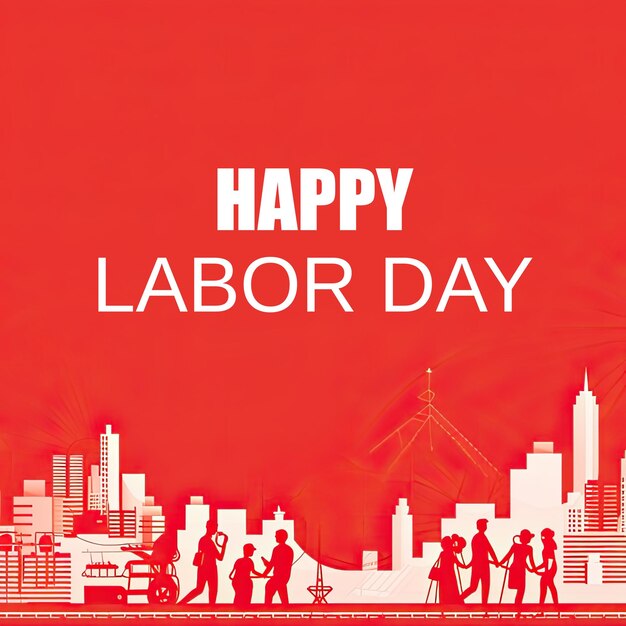 Happy Labor Day Illustration roter Hintergrund