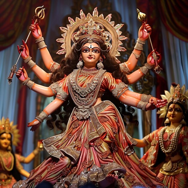 Happy Mahalaya Social Media Post Durga Puja é o maior festival em Bengala Ocidental