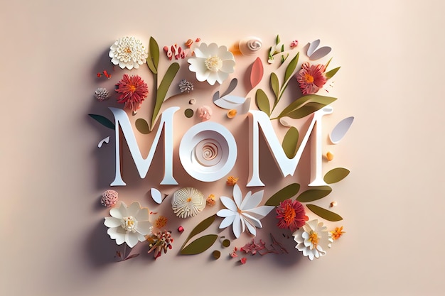 Happy Mothers Day Banner Glücklicher Muttertag Generative Ai