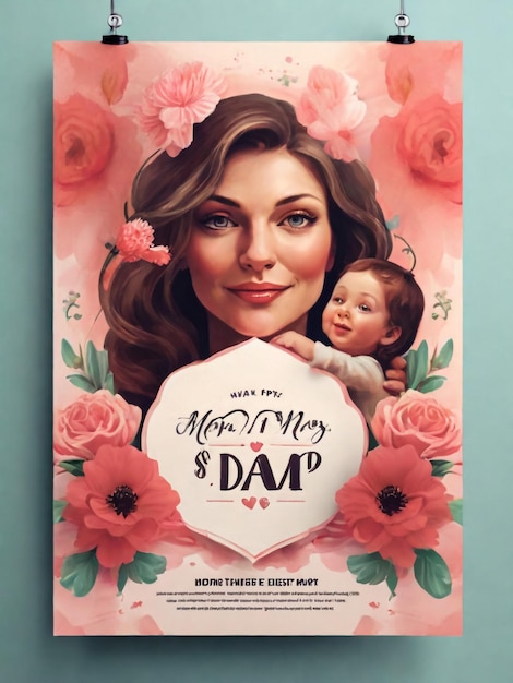 Happy Mothers Day Design geeignet für Grußkarten, Verkaufspromotionen, Gutscheine, Banner und andere