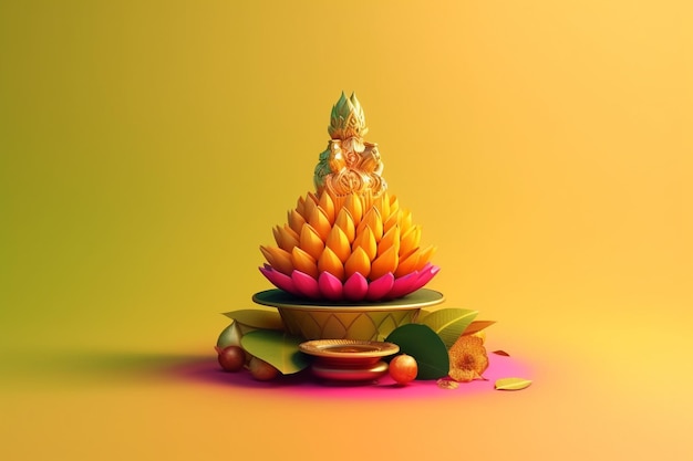 Happy Onam Holiday para o sul da Índia festival para cartão de saudação cartaz título emblema etiqueta tag antigo festival hindu de Kerala Malayalis Harvest Sadya Thiruvathira Kali Generative AI