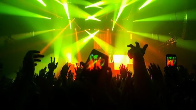 Happy People Dance in Nightclub Party Concert