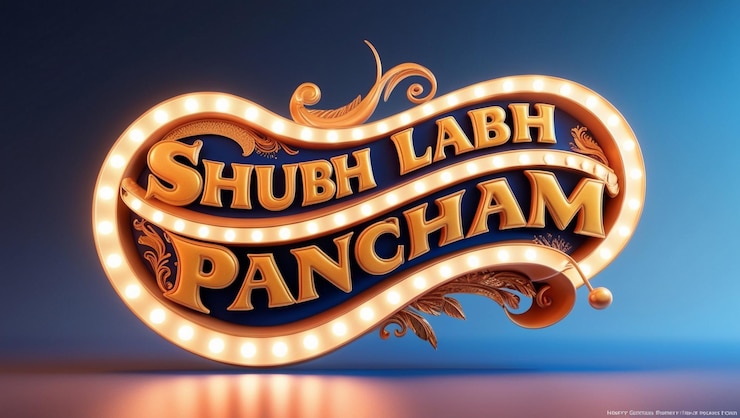 Foto happy shubh labh pancham diseño de plantillas de pancartas de saludo creativas