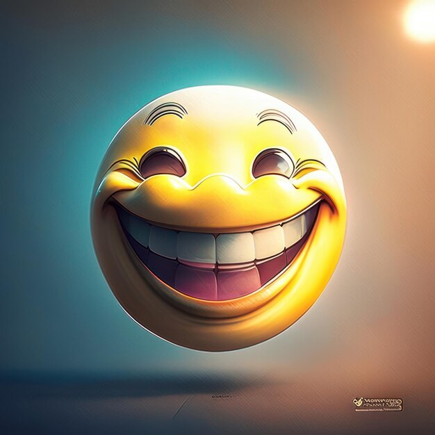 Happy Smiley Emoji gelb Generative KI