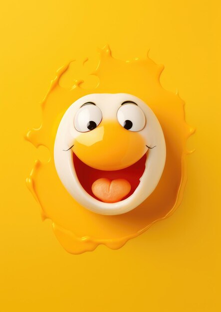 Foto happy smiley frango ovos quebrados ilustração comida proteína comida saudável generative ai