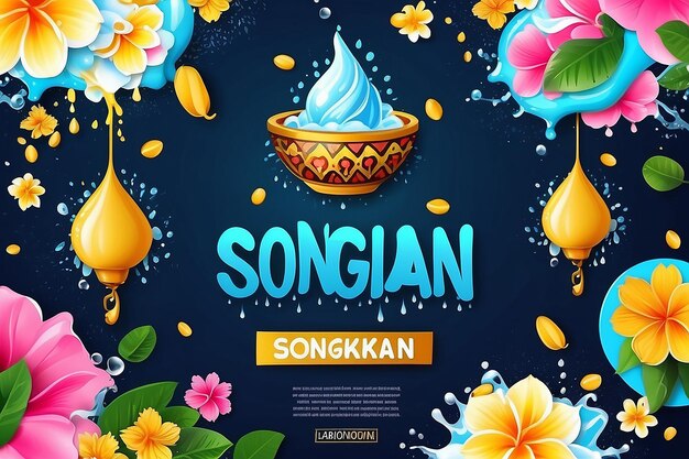 Happy Songkran Poster Vorlage Vektor-Illustration ai