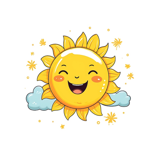 Foto happy sun clipart fondo blanco