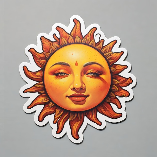 Happy Sun-Gesichtsillustration erstellt