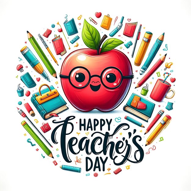 Foto happy teachers day template generative ai