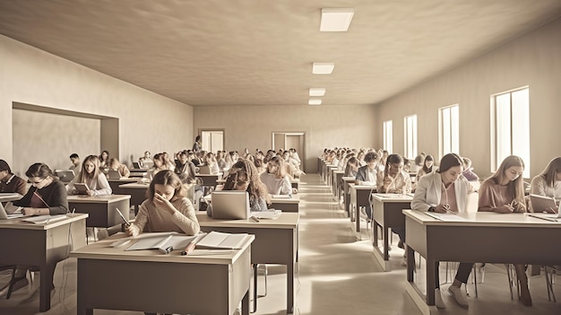 Happy techer recebendo aplausos de seus alunos depois de dar uma palestra na universidade