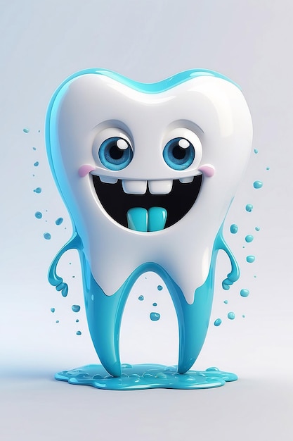 Foto happy tooth ist eine zeichentrickfigur.
