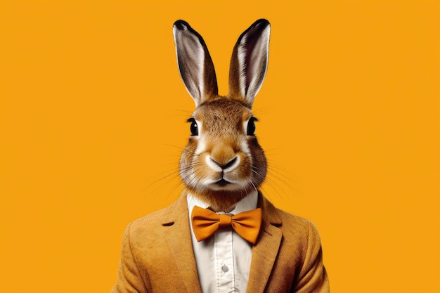 Hare Wearing Suit Generative KI