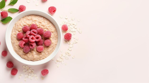 harina de avena con bayas en un plato