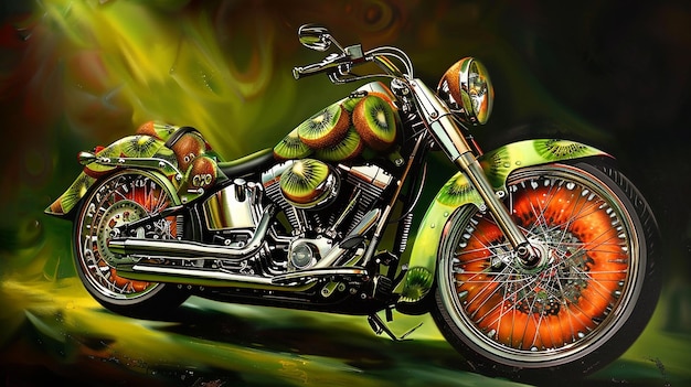 Harley Kiwi pintado a medida