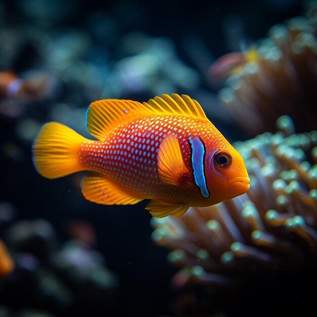 Harmonia aquática Peixes vibrantes debaixo d'água Mundo pacífico vida marinha Para Social Media Post Size.