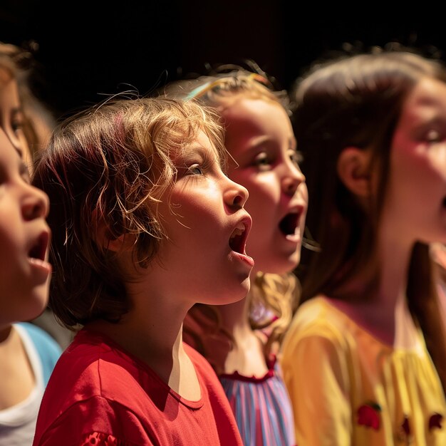 Foto harmonische stimmvibrationen von kindern