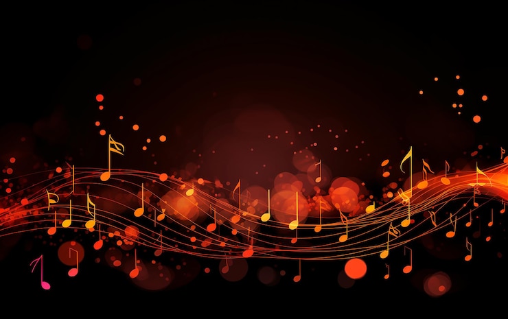 Foto harmonischer abstrakter musiknoten-hintergrund