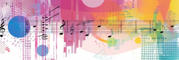 Harmonischer Backtoschool-Hintergrund ausgewogene geometrische Muster und Ikonen Musiktheorie Staben und Schlüssel melodisches Design