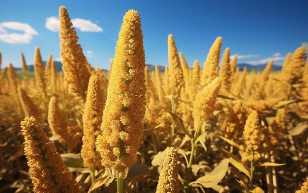 Harmonisches Wachstum von Urgetreide in Quinoa-Feldern