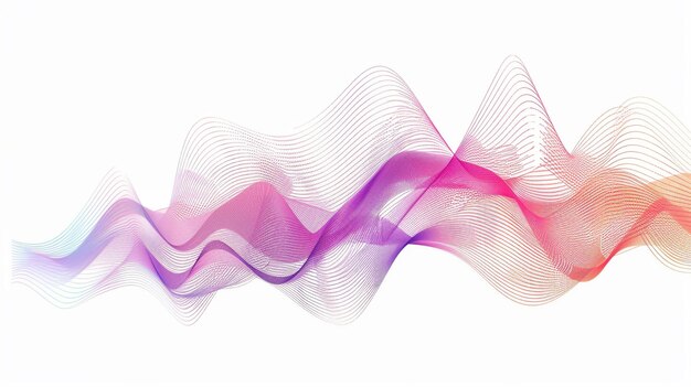 Foto harmonizar la tecnología y el arte con líneas de gradiente sinfónico en un estilo de onda única aislado en un fondo blanco sólido