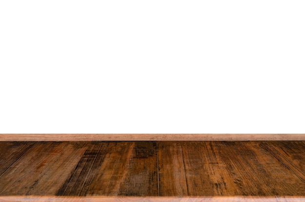 Hartholz raue Planke Tischplatte auf weißem Hintergrund
