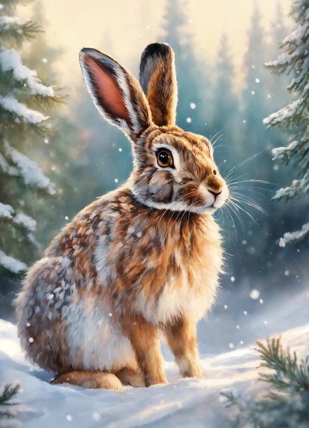 Hase im Schnee