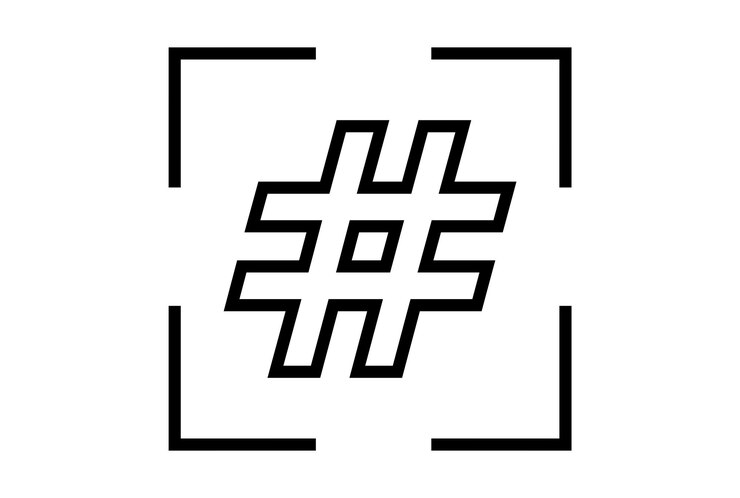 Foto hash símbolo plano icono minimalista seo y web símbolo arte negro signo ilustraciones