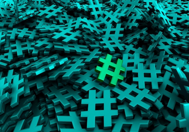 Hashtags infinitos imagem de renderização 3D original