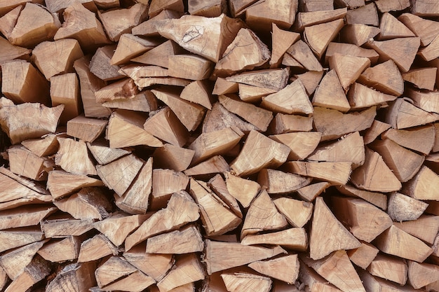 Haufen Brennholz Textur als Hintergrund extreme Nahaufnahme verwendet