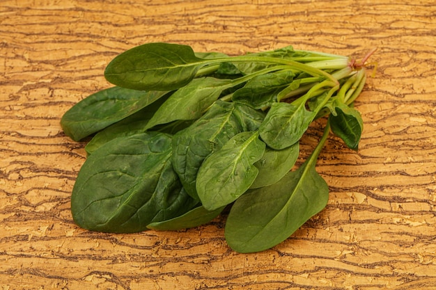 Haufen frischer grüner Spinatblätter