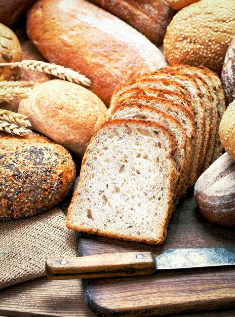 Haufen geschnittenes Brot