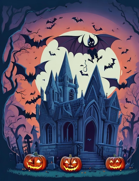 Haus der Halloween-Karikatur
