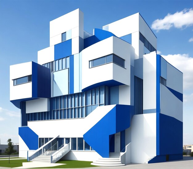 Haus im modernen Stil in 3D gerendert