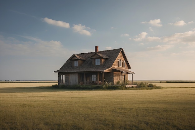 Haus isoliert auf dem Feld