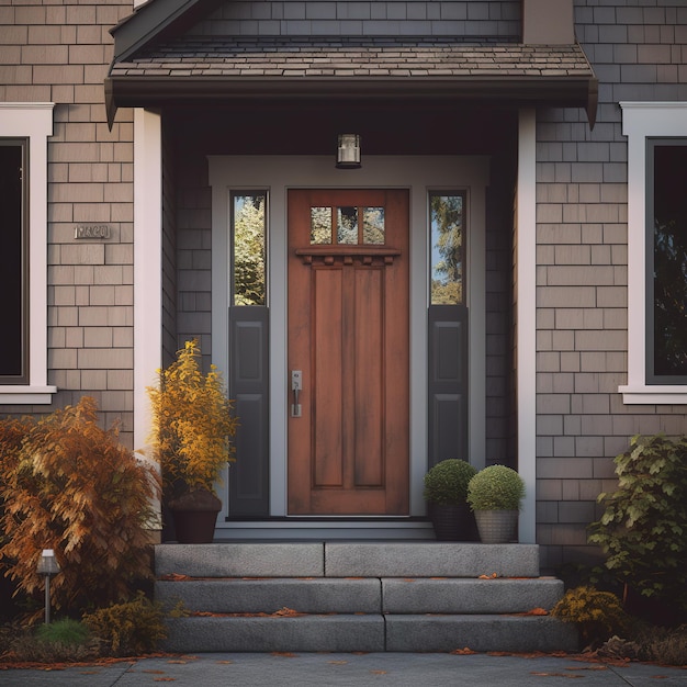 Haus mit einem blühenden Baum