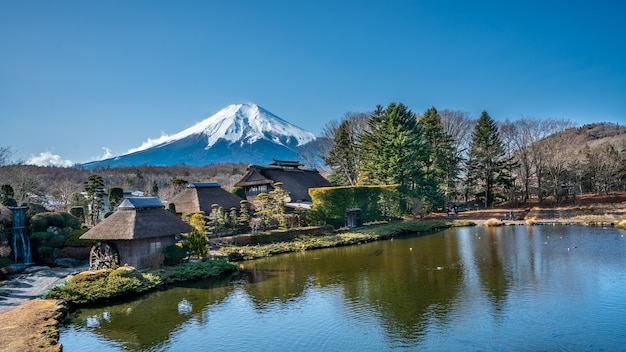 Haus See Fuji Mountain Hintergrund