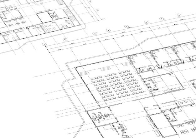 Hausarchitekturprojektskizze 3D-Darstellung