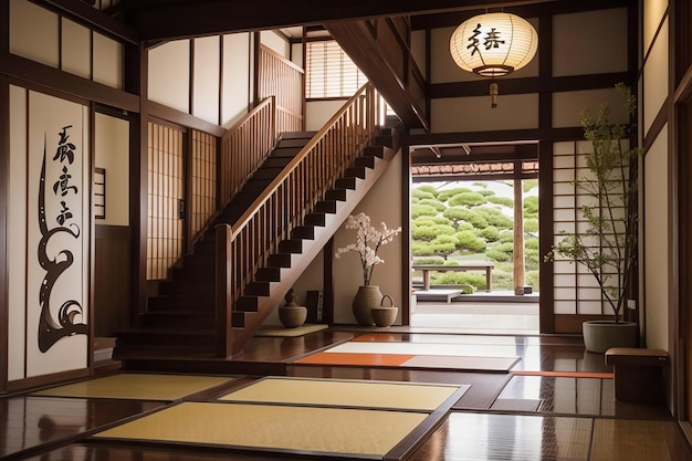 Foto hauseingang und treppe japanische kultur