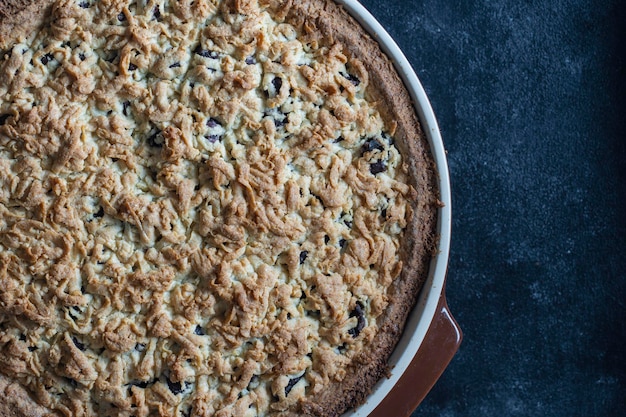 Hausgemachte Bio-Kirschkuchen-Dessert verzehrfertig Nahaufnahme Kirschtorte